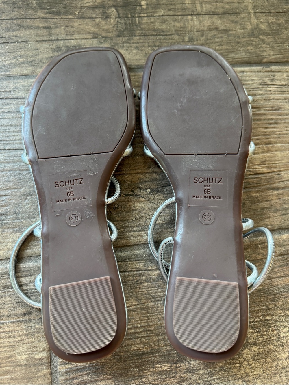 SCHUTZ Metallic Silver Women's Aimi Strappy Sandals - Picture 2 of 2